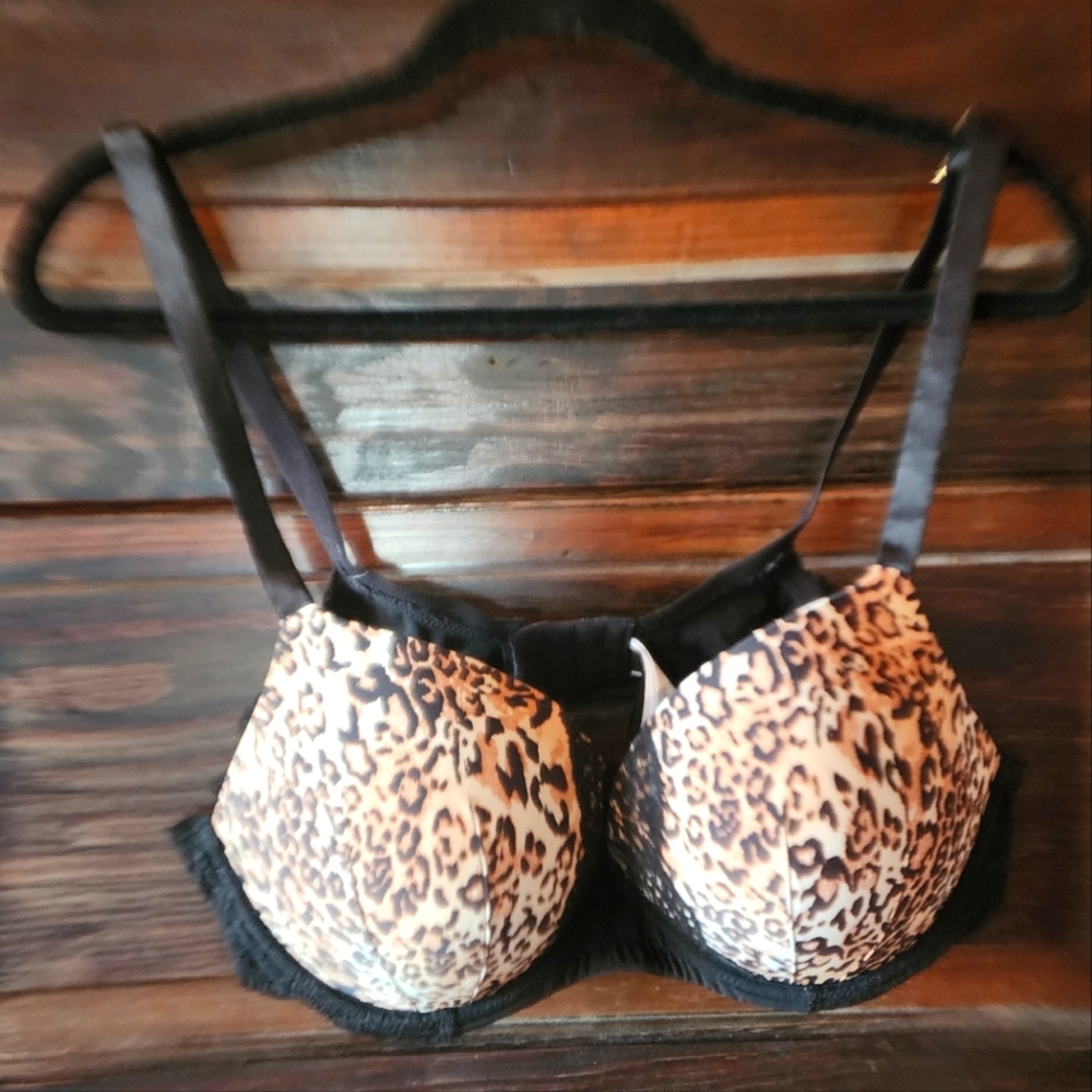 CITY CHIC Leopard Print Push-up Bra - 40C
